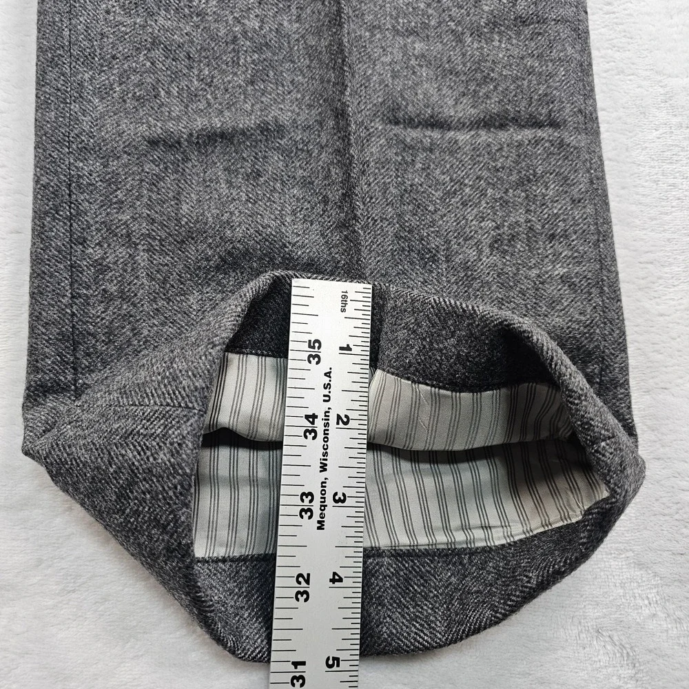 Brooks Brothers Black Fleece Trousers Men BB3 36x27 Flannel Wool USA Herringbone
